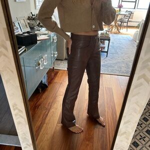 Alc brown leather pants